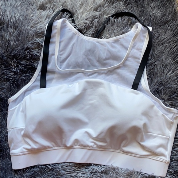 Other - 2/$35 NWOT White Mesh Crop Top Sports Bra